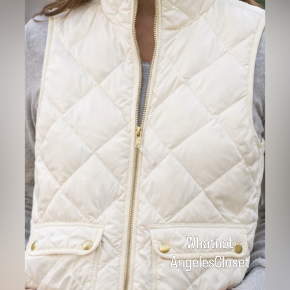 J. Crew Ivory Quilted Vest